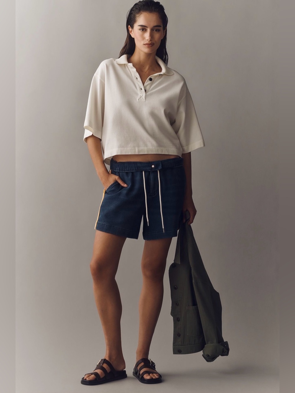 Anthropologie Pilcro Cotton Blend Pull-On Shorts Size XXSP - Picture 2 of 9